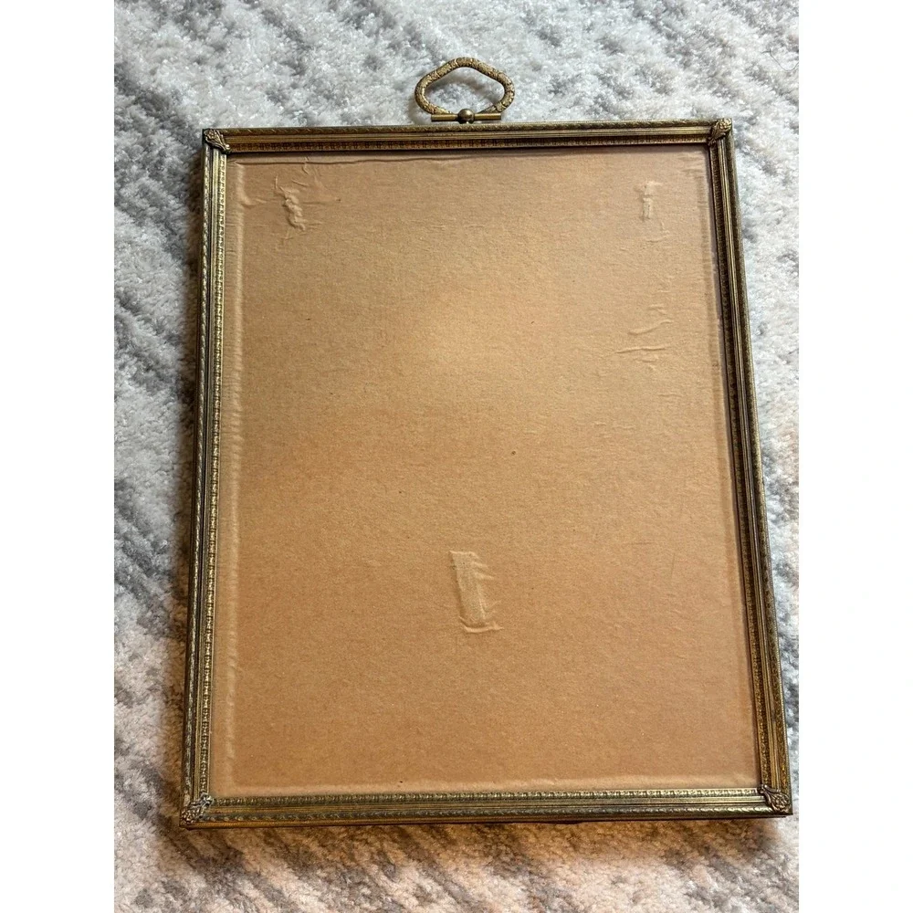 Vintage Ornate Brass Picture Frame Gold Filigree 10x13 Tabletop* Wall Mount